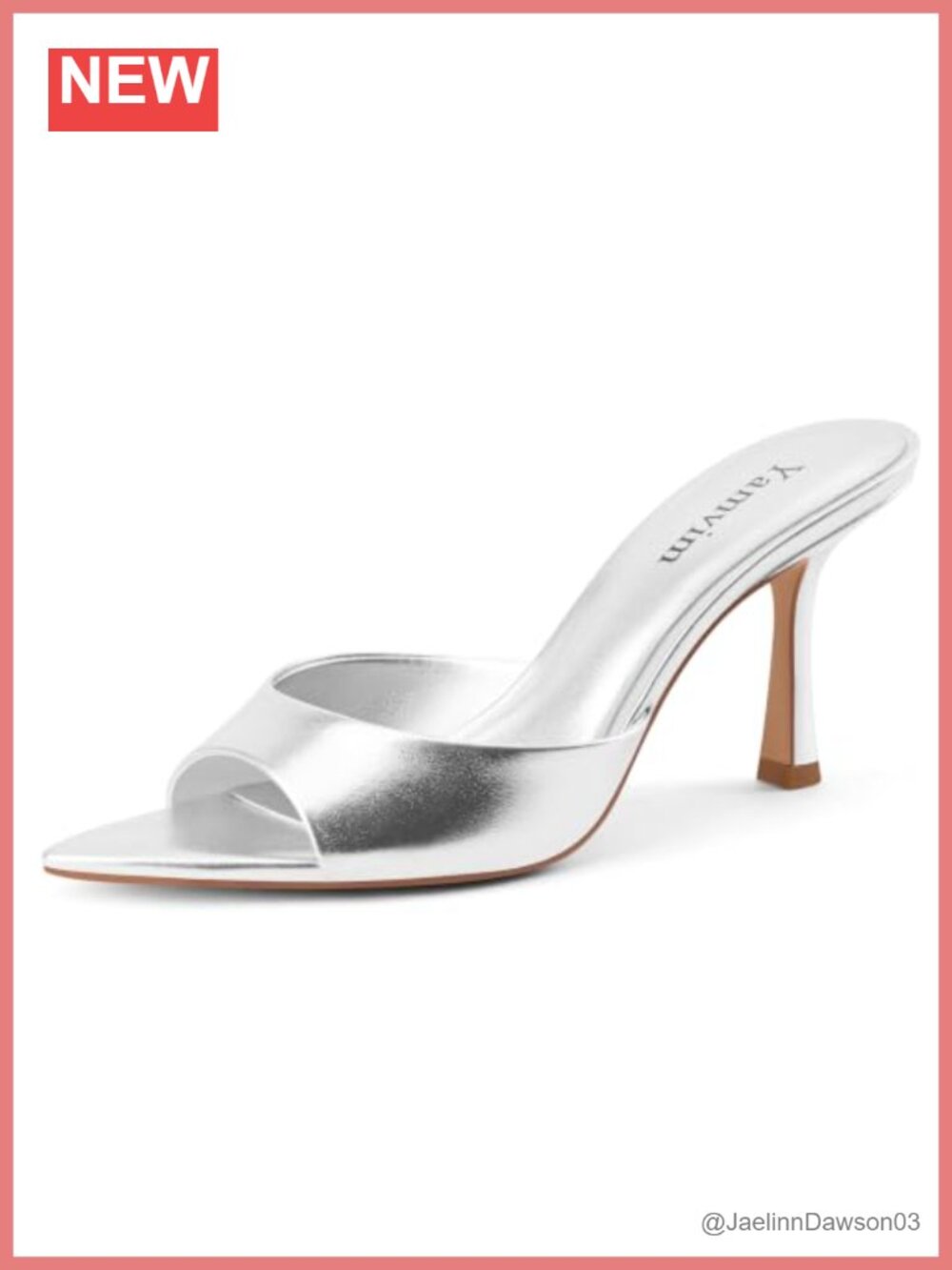 Women's Slip-On Pointed Open Toe Heeled Mules Faux Leather Stiletto